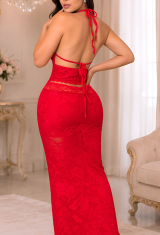 Midnight Lace Two-Piece Maxi Set - R458