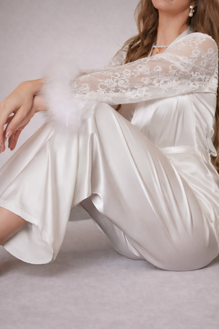 Classy & Trendy Women’s Satin Pajama Special made for Bridals - W443 | Mina Femme
