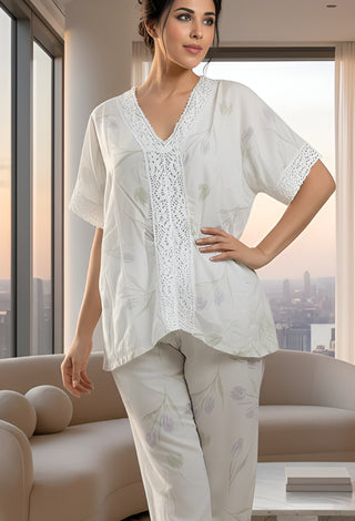 Soft & Breathable 2-Piece Linen Pajama Set - Perfect 7507