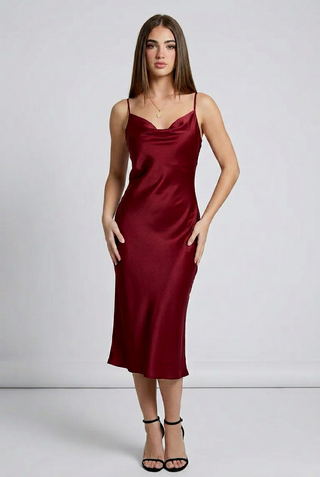 Luxury Satin Slip Evening Dress - W564 | Mina Femme