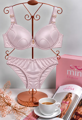Satin Luxe Push-Up Bra & Panty Set - Fsn 38015