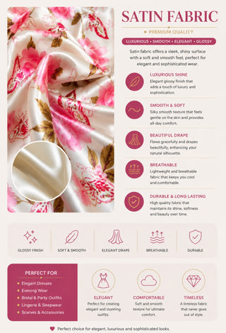 Floral Satin Lingerie Set with Matching Robe – Unpadded - W601