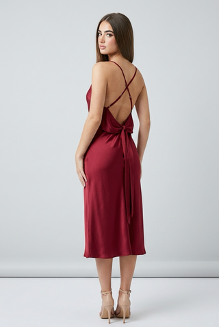 Luxury Satin Slip Evening Dress - W564 | Mina Femme