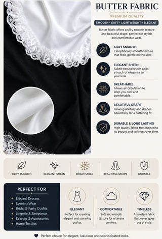 Maid Costume Lingerie Set in Butter Fabric with Lace – Unpadded - JOLY 2394