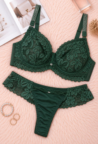 Ivory Blossom Floral Lace Bra & Panty Set - Fsn 24110
