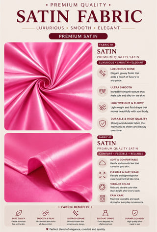 Fuchsia Satin Midi Lingerie Dress – Backless Lace-Up Design - W646