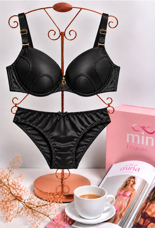 Satin Luxe Push-Up Bra & Panty Set - Fsn 38015