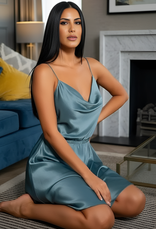 This high-quality Satin Night Dress one-piece - W189 | Mina Femme