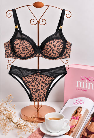 Wild Desire Leopard Print Bra & Panty Set - Fsn 2087