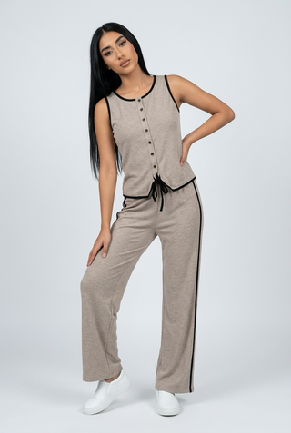 Soft Sleeveless Egyptian Cotton Pajama Set - Femme 4048