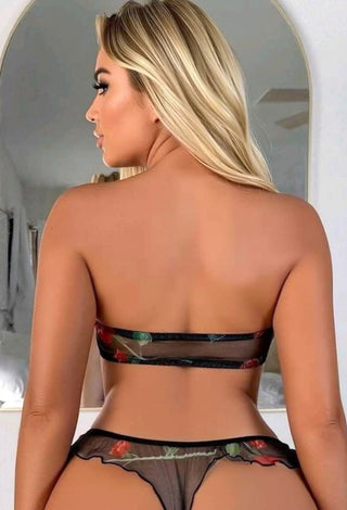 Midnight Rose Mesh Lingerie Set - EVE 7078