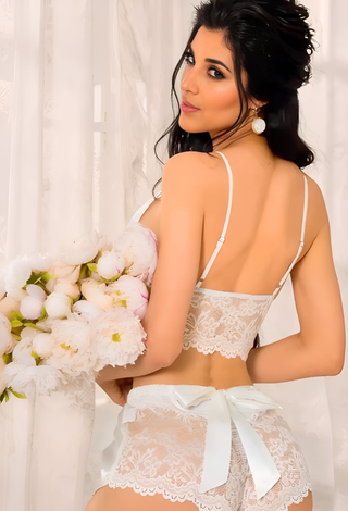 Luxury Satin & Lace Bridal Lingerie Set - W411 | Mina Femme