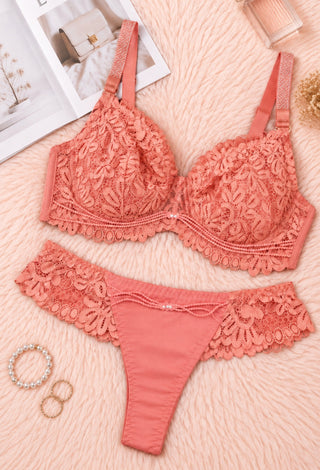 Ivory Blossom Floral Lace Bra & Panty Set - Fsn 24110