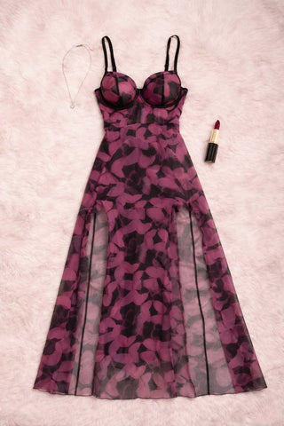 Blossom Noir Sheer Gown - EVE 7024