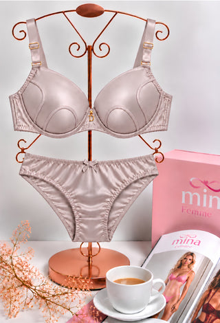 Satin Luxe Push-Up Bra & Panty Set - Fsn 38015