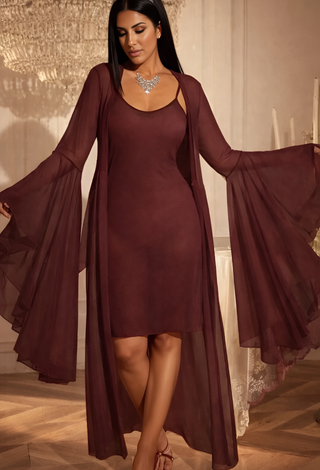 Elegant Sheer Tulle Lingerie Set with Robe - R426 | Mina Femme