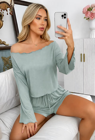 Blush Breeze – Egyptian Cotton Short Pajama Set - Femme 4090