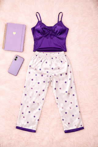 W621 Satin Long Pajama Set