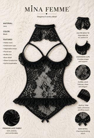 Midnight Desire Lace Teddy - R391
