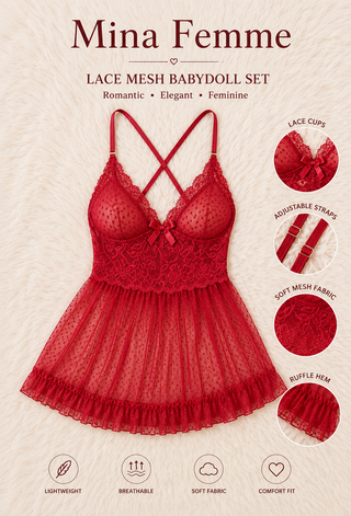Ruby Blossom Babydoll Set - R438