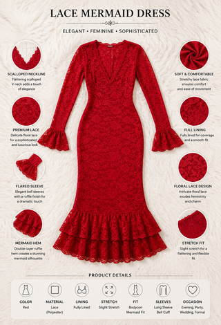 Scarlet Elegance Lace Maxi Nightdress - R527