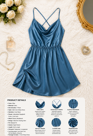 This high-quality Satin Night Dress one-piece - W189 | Mina Femme