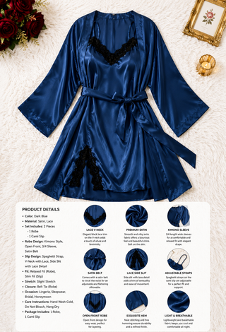Luxury Satin Sleepwear Set For Bridals - W107 | Mina Femme