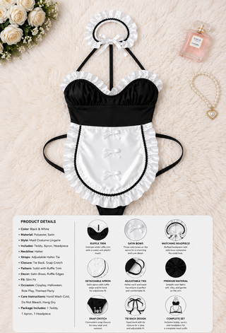 French Maid Lingerie Butter Fabric Costume - JOLY 2279