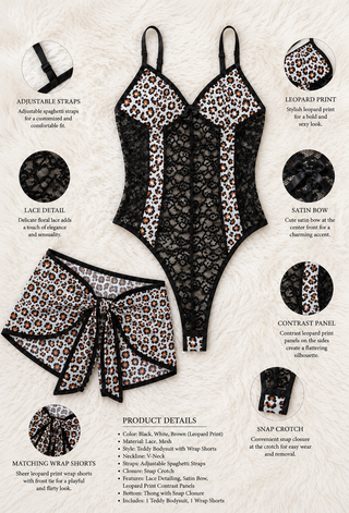 Soft Leopard Butter Fabric BodySuit Set - JOLY 2351