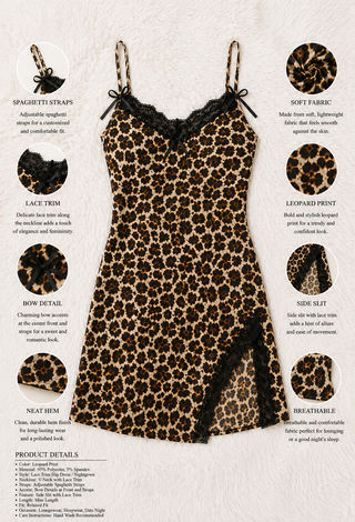 Feminine Tiger Butter Fabric Lingerie with Lace - Joly 2318