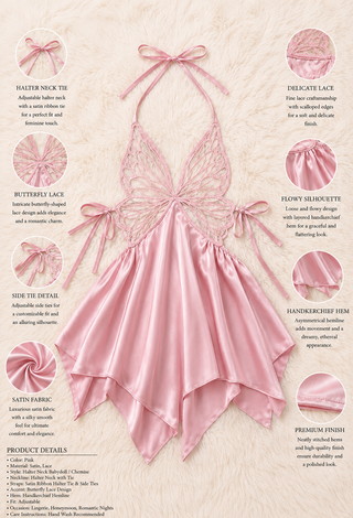 Soft Pink Satin Lingerie without Cups - W436