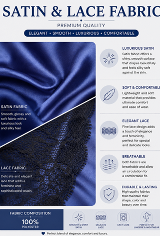 Midnight Lace Satin Short Pajama Set – Wire-Free & Non-Padded - W712