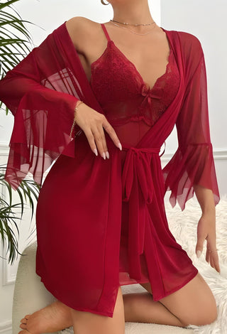 R216 Women's Lace lingerie with Robe