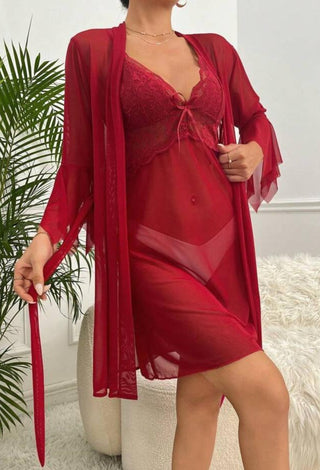 R216 Women's Lace lingerie with Robe