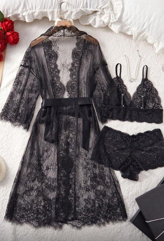 R405 Lace Robe, Top, and Hot shorts