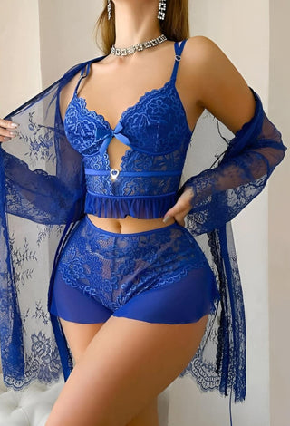 R372 Lace Robe, Top, and Hot shorts