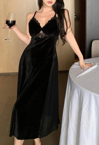 Snow 3804 Women's velvet long dress