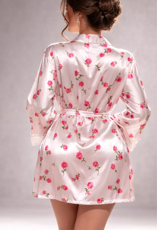 Floral Whisper Robe Women’s satin nightshirt -W703