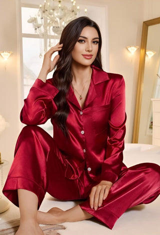 Scarlet Luxe Satin Pajama Set - W705