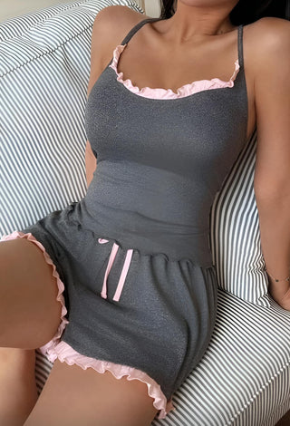 Egyptian Cotton Short Set | Soft Ruffle - Femme 4050