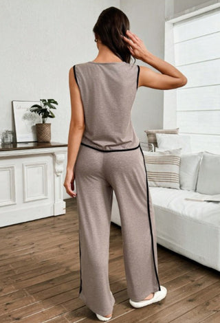 Soft Sleeveless Egyptian Cotton Pajama Set - Femme 4048