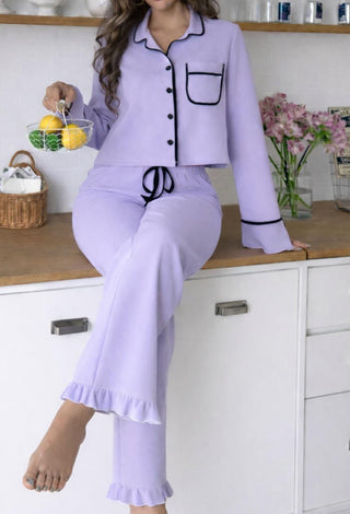 Soft Lavender Egyptian Cotton Pajama Set - FEMME 4040