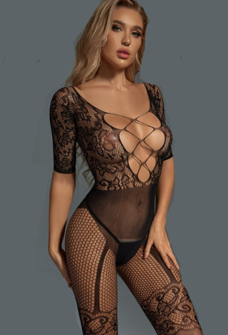 Lace Fishnet Bodysuit Lingerie – One Piece - Sklv 81602