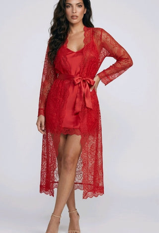 Women's satin lingerie set with lace - W619 | Mina Femme