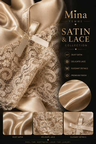 Blush Satin Lace Bralette & Shorts Set - W447