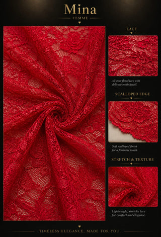 Scarlet Elegance Lace Maxi Nightdress - R527