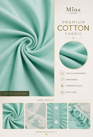 Mint Egyptian Cotton Pajama Set - Femme 4043
