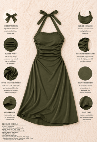 Backless Lounge Dress Olive Egyptian Cotton Maxi Kaftan - Femme 4075 - Mina Femme