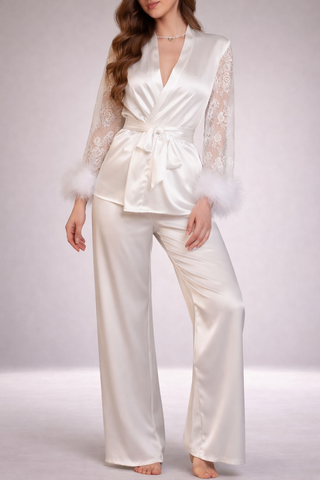 Classy & Trendy Women’s Satin Pajama Special made for Bridals - W443 | Mina Femme