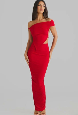 Black Off Shoulder 2 Piece Bodycon Dress - JOLY 2350 | Mina Femme - Mina Femme